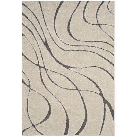 Safavieh 8 ft.6 in. x 12 ft. Power Loomed Large Rectangle Shag Rug; Cream & Grey SG471-1180-9